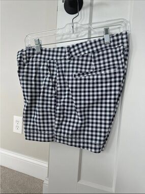 Women’s Navy & White Gingham Shorts